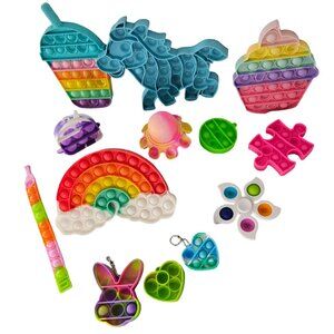 Pop Its Fidget Girls Bundle Sensory 4Big 8Small 1Bracelet